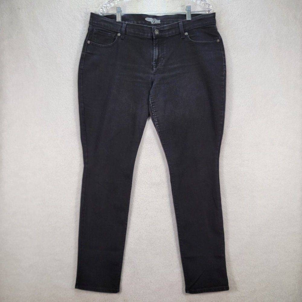 Old Navy Charcoal Black Denim Stretch Mid Rise The Diva Classic Skinny Jeans